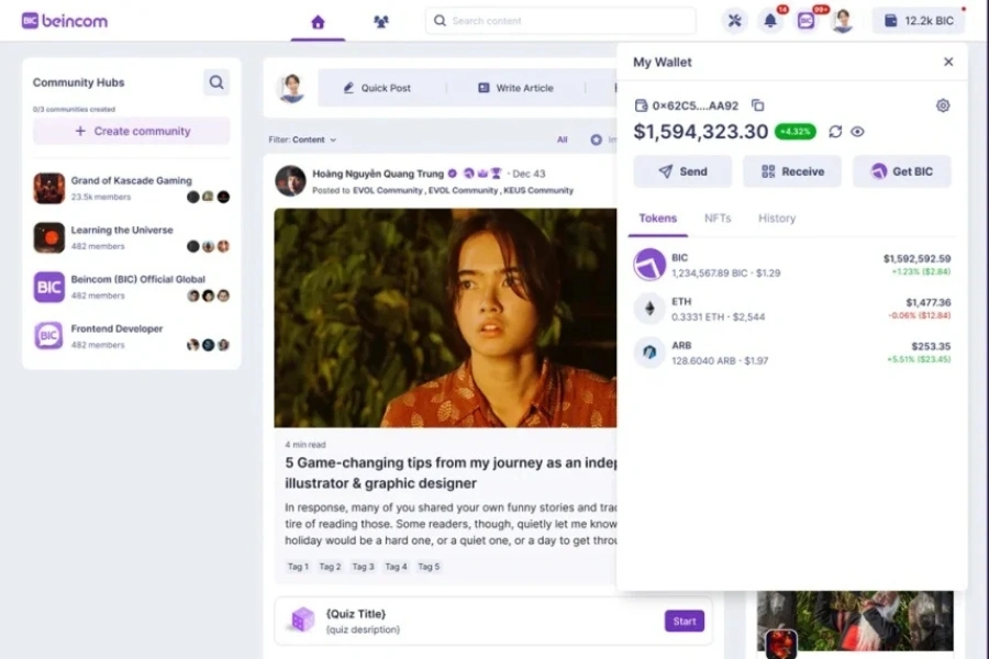 BIC Wallet transforms BIC Token from a simple asset into a key part of the Beincom economy.