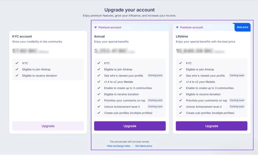 Beincom Account Plans