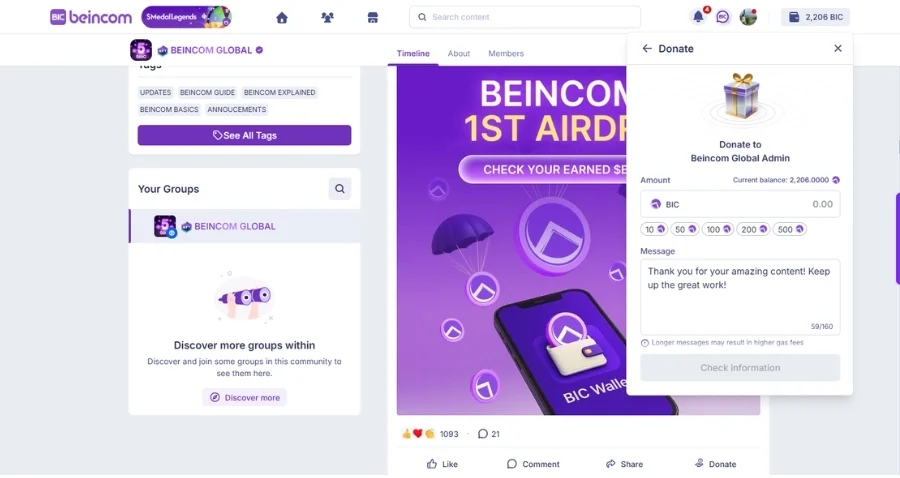 Donate to your favorite content